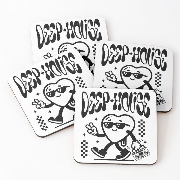 Item preview, DEEP HOUSE - Heart Boombox Guy (Black)  designed and sold by Discothreadz.