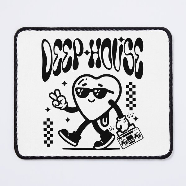 Item preview, DEEP HOUSE - Heart Boombox Guy (Black)  designed and sold by Discothreadz.