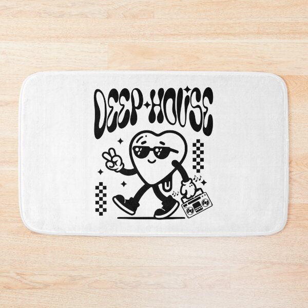 Item preview, DEEP HOUSE - Heart Boombox Guy (Black)  designed and sold by Discothreadz.