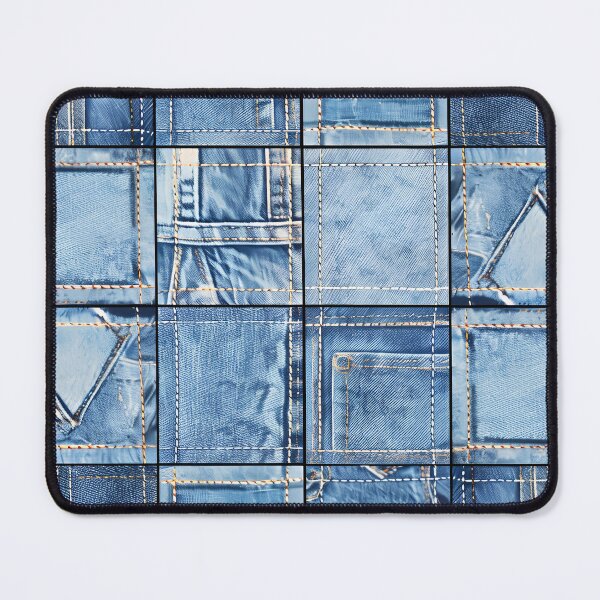 Item preview, Blue Denim Patchwork Pattern designed and sold by Groovy Looks.
