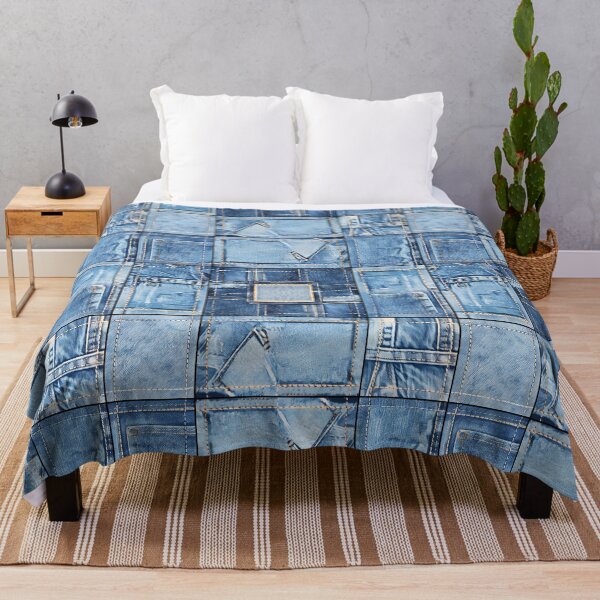 Item preview, Blue Denim Patchwork Pattern designed and sold by Groovy Looks.