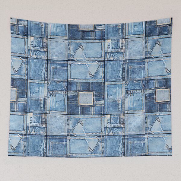 Item preview, Blue Denim Patchwork Pattern designed and sold by Groovy Looks.