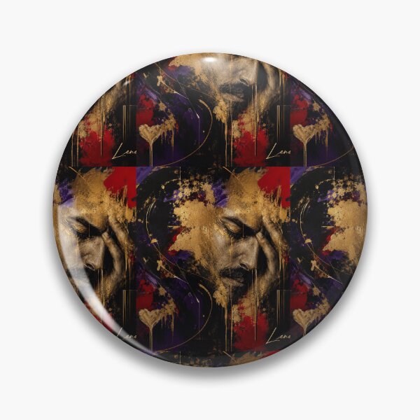 Item preview, Emotional Resilience Abstract Portrait Black Gold Crimson and Violet designed and sold by SHOCAMPOS DESIGNS .