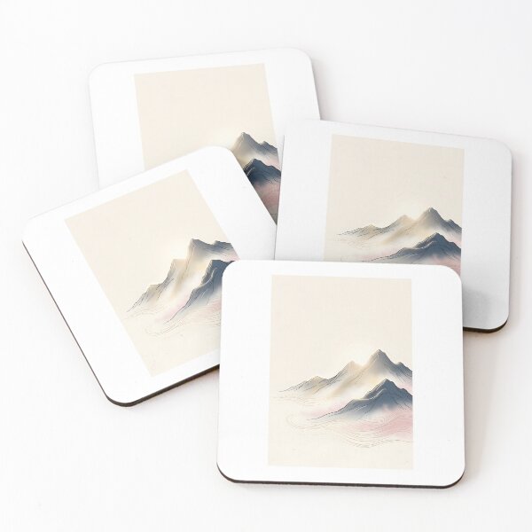 Item preview, Ethereal Japanese Mist Mountains Art Print - Serene Sumi-e Style  designed and sold by Wagara-J.