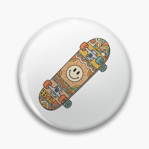 Item preview, Retro 70s Smiley Sun Skateboard Deck Art designed and sold by ajamzbox.