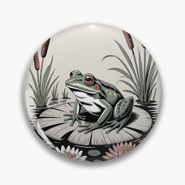 Item preview, Frog on Water Lily Pond Life Illustration designed and sold by NuvoraNest.