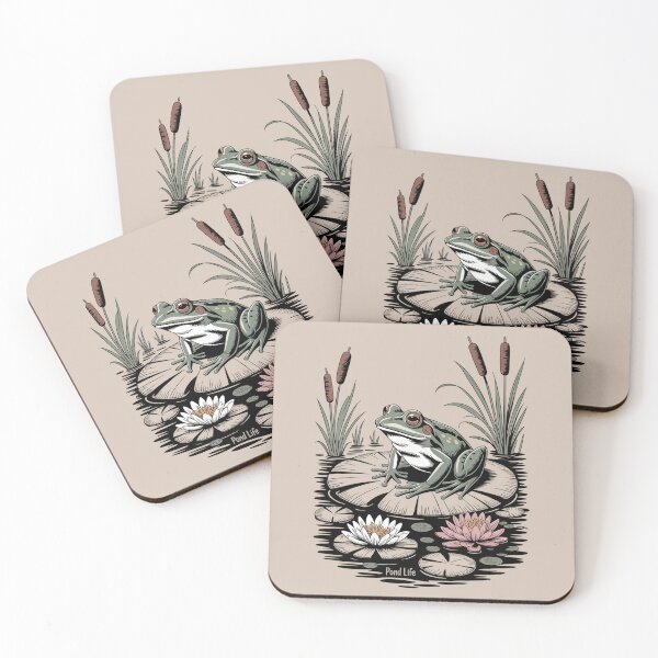 Item preview, Frog on Water Lily Pond Life Illustration designed and sold by NuvoraNest.