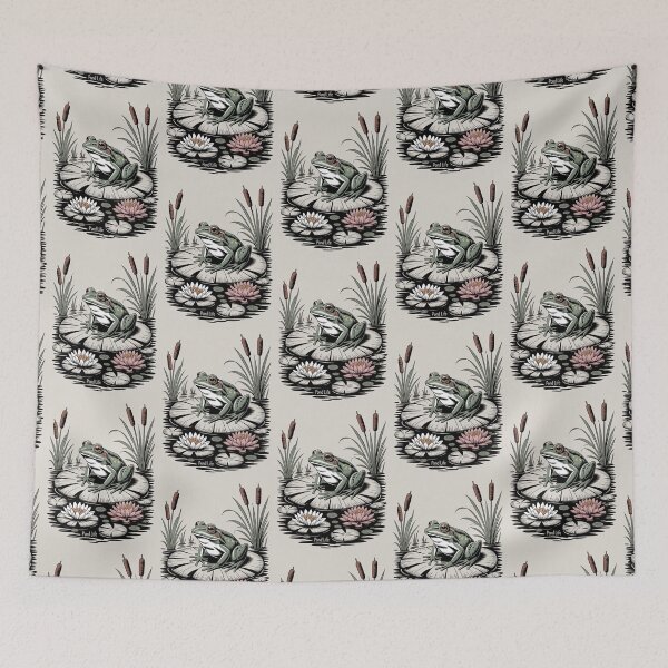 Item preview, Frog on Water Lily Pond Life Illustration designed and sold by NuvoraNest.