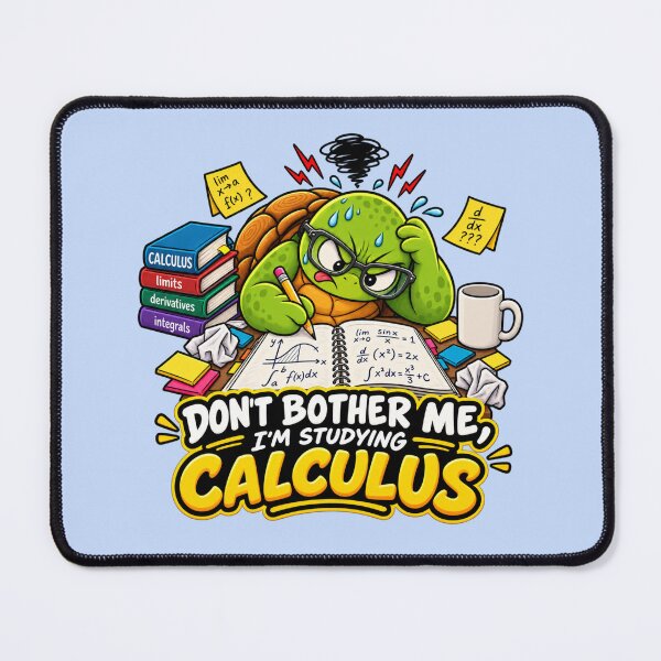 Item preview, Don't Bother Me I'm Studying Calculus - Funny Math Turtle designed and sold by RaulWeirdAndFun.