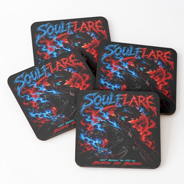 Item preview, Soulflare Dark Fantasy Warrior -Blue Fire Red  Gothic Illustration designed and sold by TTdesigns123.