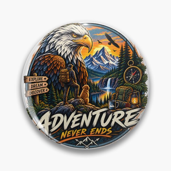Item preview, Bald Eagle Adventure – Mountain Hiking Explorer designed and sold by CreativeMindsetLab.