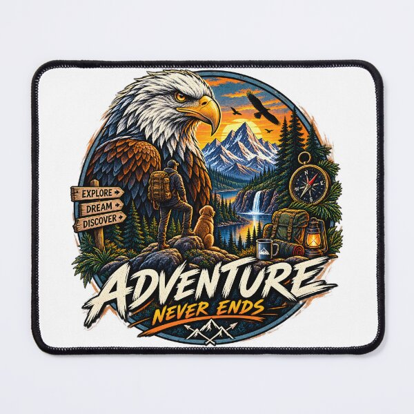 Item preview, Bald Eagle Adventure – Mountain Hiking Explorer designed and sold by CreativeMindsetLab.