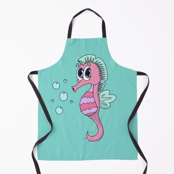 Item preview, Cute Kawaii Pink Seahorse with big blue eyes - Aadorable Ocean Cozy Criiter designed and sold by CozyCritters8.