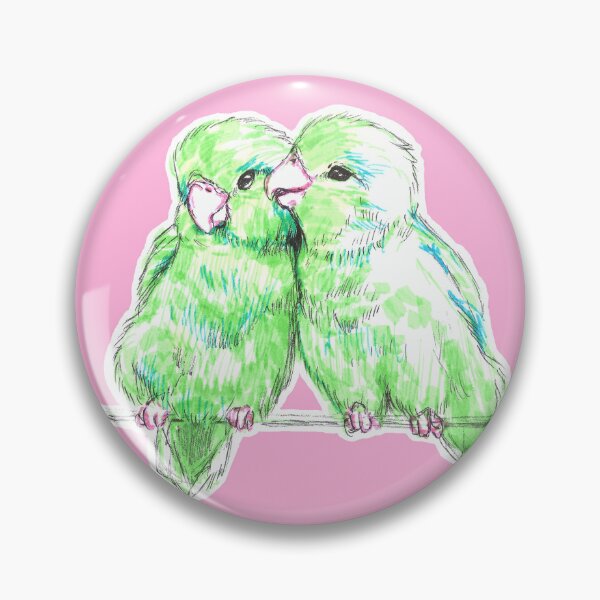 Item preview, Cute Green Parrots Lovebirds Sticker designed and sold by Gio Daisy Art.