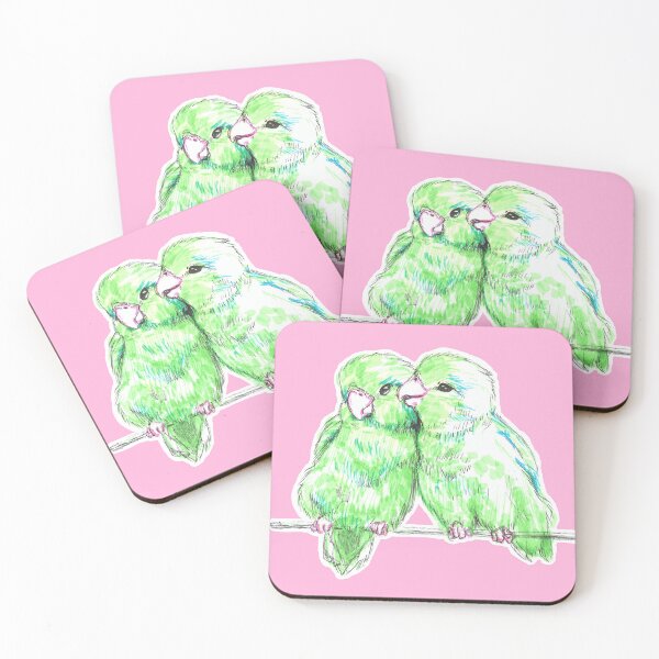 Item preview, Cute Green Parrots Lovebirds Sticker designed and sold by Gio Daisy Art.