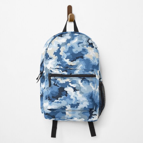 Item preview, Light Blue Camo Pattern Sky Denim and Cream Camouflage designed and sold by Nine Lives Studio.