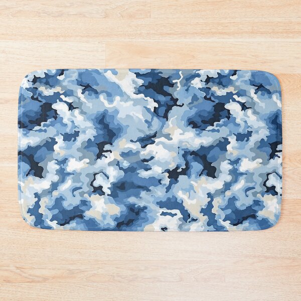 Item preview, Light Blue Camo Pattern Sky Denim and Cream Camouflage designed and sold by Nine Lives Studio.