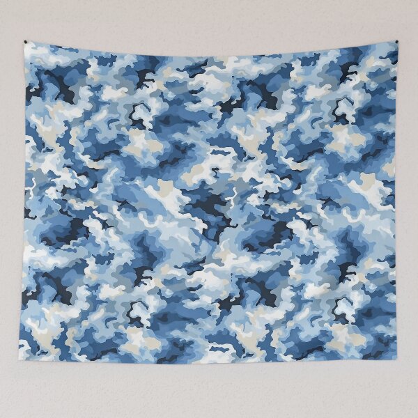 Item preview, Light Blue Camo Pattern Sky Denim and Cream Camouflage designed and sold by Yoruhara.