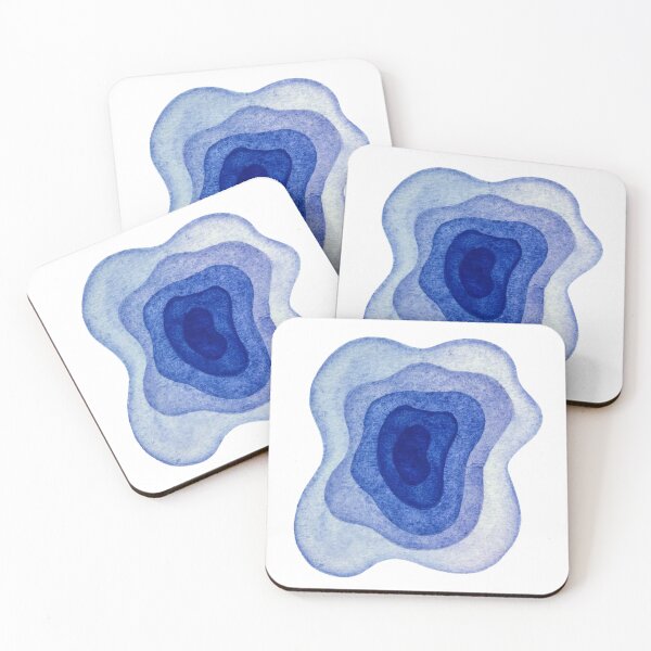 Item preview, Blue Layers Abstract Watercolor Painting designed and sold by DaydreamDept..