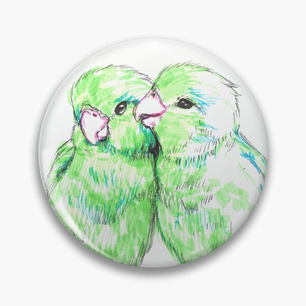 Item preview, Cute Green Lovebirds on a Branch designed and sold by Gio Daisy Art.