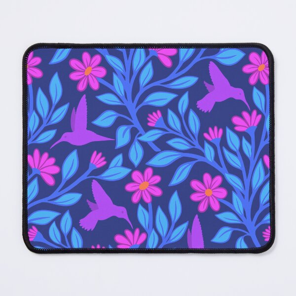 Item preview, Purple hummingbirds on dark blue designed and sold by MarySchwindt.