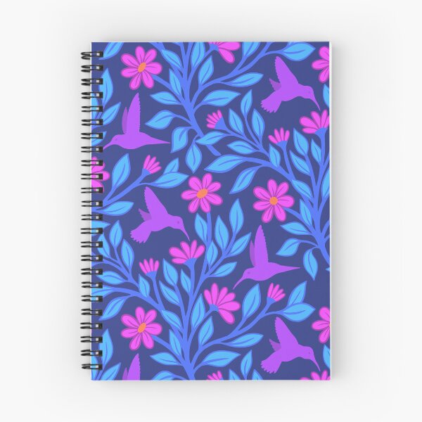 Item preview, Purple hummingbirds on dark blue designed and sold by MarySchwindt.