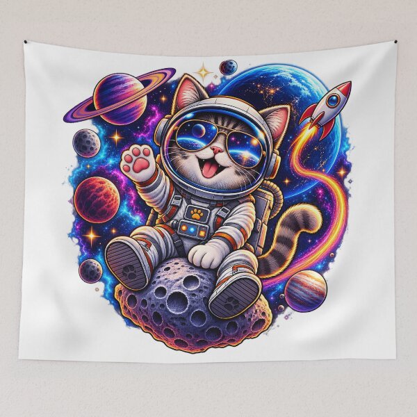 Item preview, Astronaut Cat – Cosmic Space Adventure designed and sold by CreativeMindsetLab.
