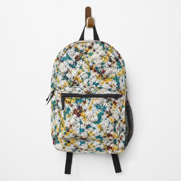 Item preview, Teal Gold Burgundy Abstract Paint Splatter designed and sold by THE SPLATTERED HAUS BY SAGE BANKS.