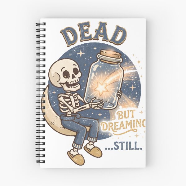 Item preview, Skeleton Sitting on Crescent Moon Holding Glass Jar with Glowing Star designed and sold by MisteryDesigner.