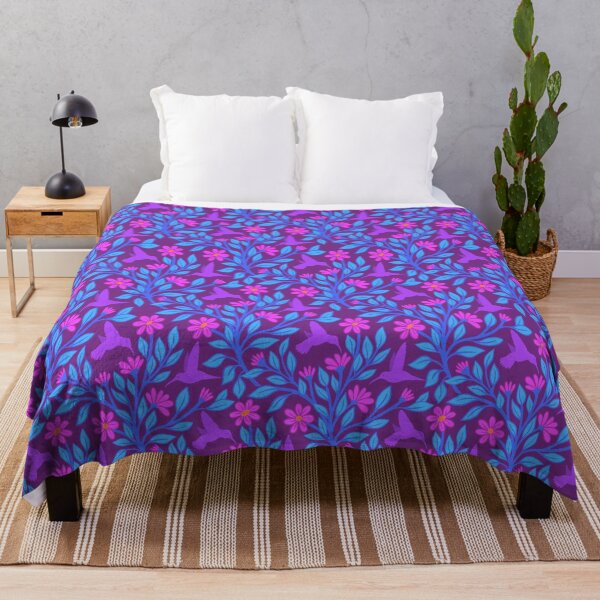 Item preview, Purple hummingbirds on dark purple designed and sold by MarySchwindt.
