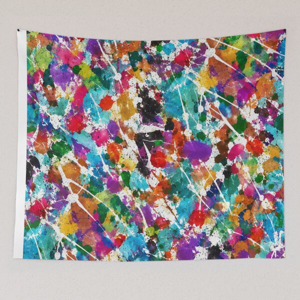 Item preview, Rainbow Paint Splatter Abstract Art designed and sold by THE SPLATTERED HAUS BY SAGE BANKS.