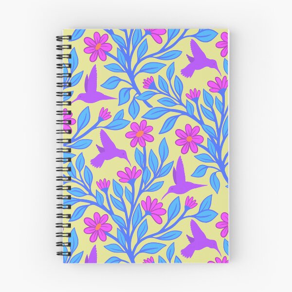 Item preview, Purple hummingbirds on pale yellow designed and sold by MarySchwindt.