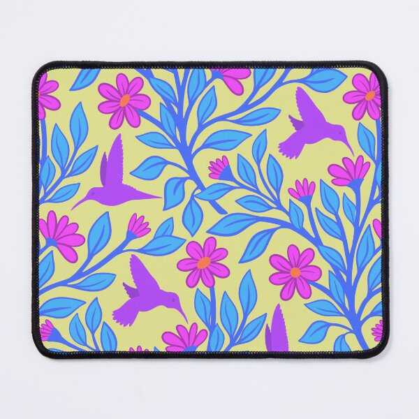 Item preview, Purple hummingbirds on pale yellow designed and sold by MarySchwindt.