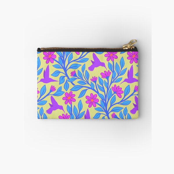 Item preview, Purple hummingbirds on pale yellow designed and sold by MarySchwindt.