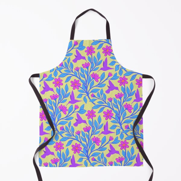 Item preview, Purple hummingbirds on pale yellow designed and sold by MarySchwindt.