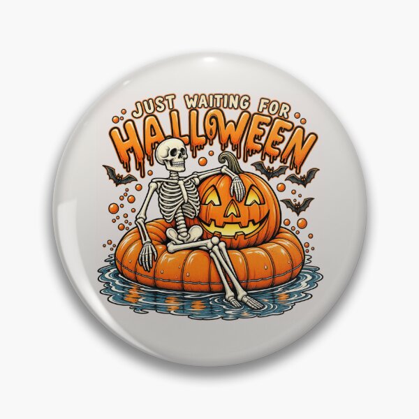 Item preview, Halloween Lovers Skeleton Pumpkin Pool Float designed and sold by POD DYNASTY | Original Print On Demand T-Shirt Graphics.
