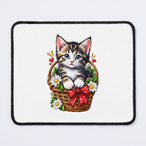 Item preview, Cute Colorful Kitten in Basket – Adorable Cat Lover Gift designed and sold by Akseries.