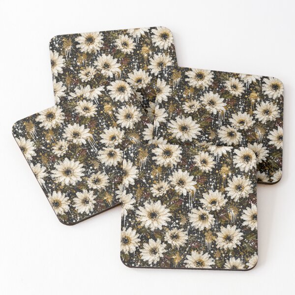 Item preview, Vintage White Chrysanthemum Floral Splatter designed and sold by THE SPLATTERED HAUS BY SAGE BANKS.
