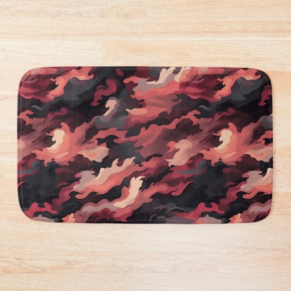 Item preview, Coral Red Camo Pattern Charcoal and Peach Camouflage designed and sold by Nine Lives Studio.