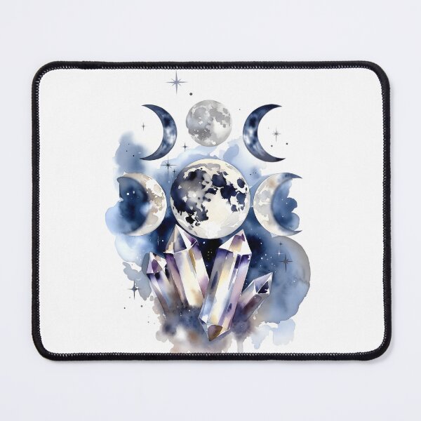 Item preview, Moon Phases Crystals Watercolor Lunar Spiritual designed and sold by NeuralLoft Frequency.