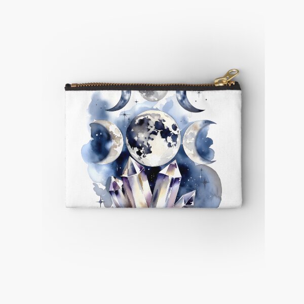 Artikelvorschau, Moon Phases Crystals Watercolor Lunar Spiritual entworfen und verkauft von NeuralLoft Frequency.
