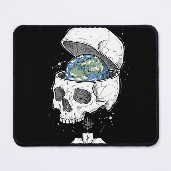 Item preview, Human Skull Hinged Lid Open Revealing Planet Earth Globe designed and sold by MisteryDesigner.