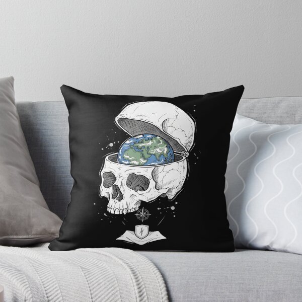 Item preview, Human Skull Hinged Lid Open Revealing Planet Earth Globe designed and sold by MisteryDesigner.
