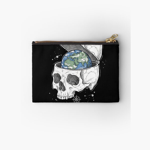 Item preview, Human Skull Hinged Lid Open Revealing Planet Earth Globe designed and sold by MisteryDesigner.