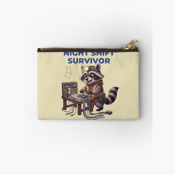 Item preview, Night Shift Survivor Raccoon-Funny Mining Raccoon designed and sold by Northern Glow Art.