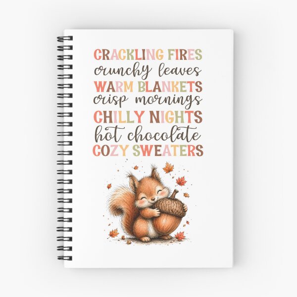 Item preview, Crackling fires crunchy leaves cozy sweaters squirrel with acorn fall delight designed and sold by Lori Richardson.
