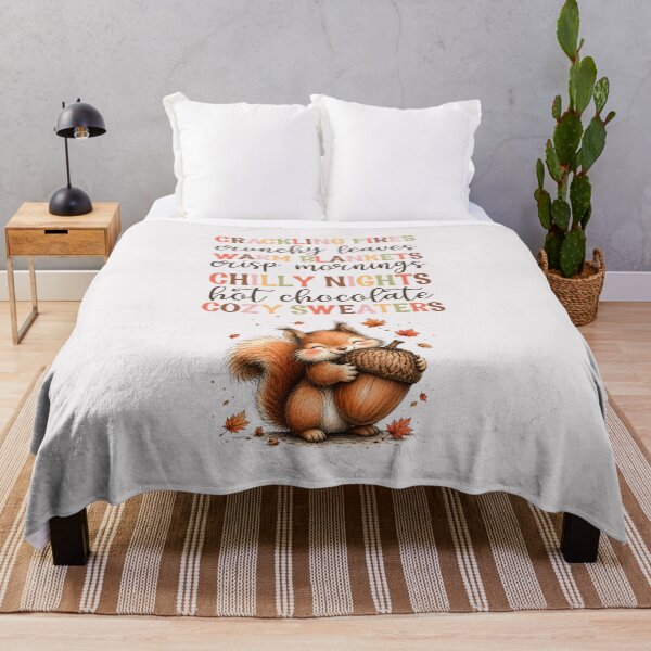 Item preview, Crackling fires crunchy leaves cozy sweaters squirrel with acorn fall delight designed and sold by Lori Richardson.