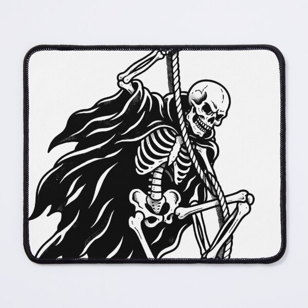 Item preview, Skeleton Wearing Flowing Cloak Climbing Up Hanging Thick Rope designed and sold by MisteryDesigner.