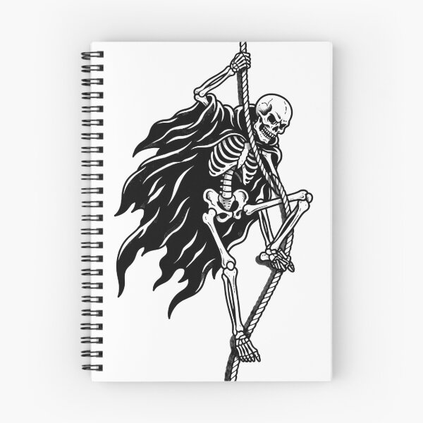 Item preview, Skeleton Wearing Flowing Cloak Climbing Up Hanging Thick Rope designed and sold by MisteryDesigner.