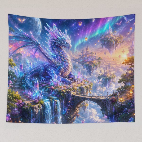 Item preview, Celestial Crystal Dragon Cosmic Fantasy Art designed and sold by Herodestroyer.